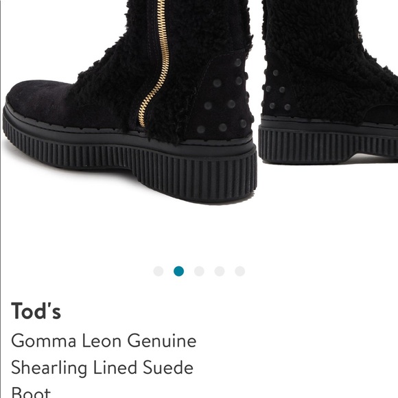 Tod’s Gomma Leon Genuine Shearling Lined Suede Boot Size 39 Made in Italy - Picture 5 of 15